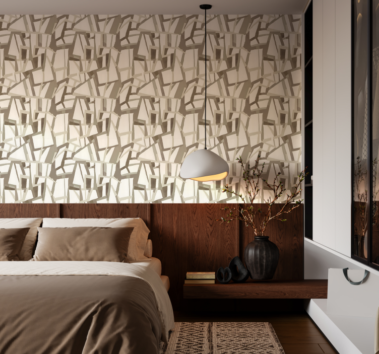 Tapeta abstrakcja beżowy styl nordycki - TenStickers