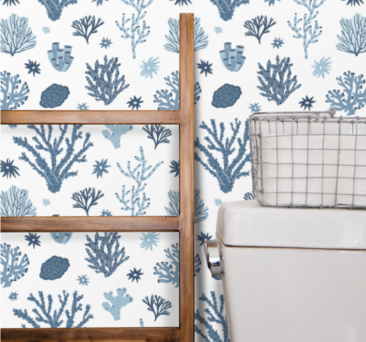 Tapeta do salonu Nowoczesne korale w stylu hampton - TenStickers