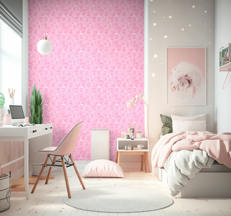 Tapeta sztuka Twarze dziewczyn - TenStickers