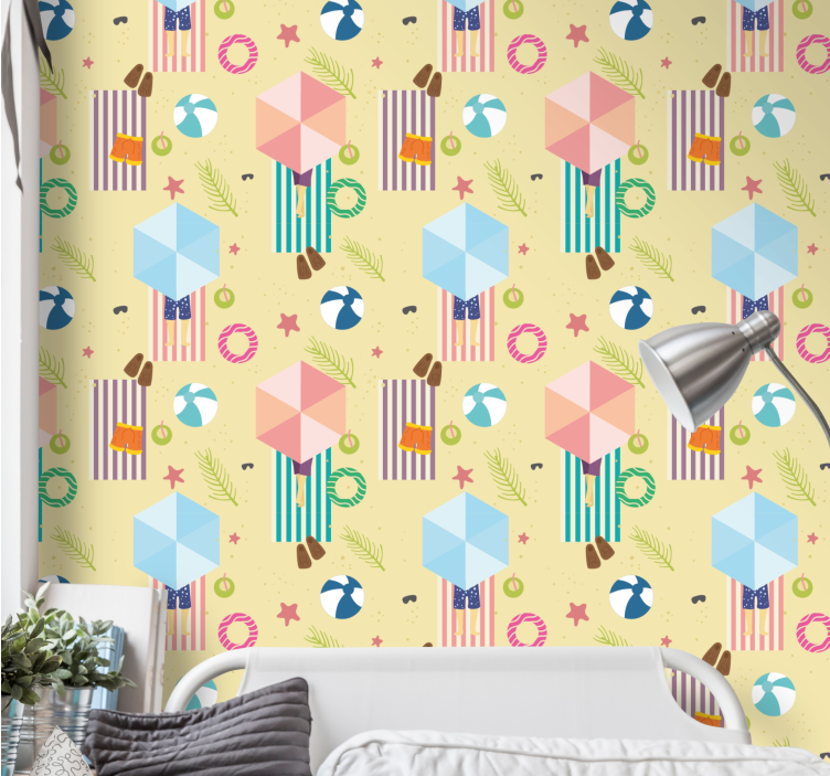 Tapeta Boże Narodzenie zabawne elementy sezonowe - TenStickers