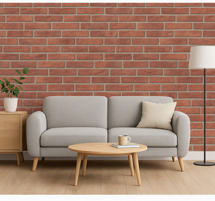 Tapeta cegła ogród w odcieniach różu - TenStickers