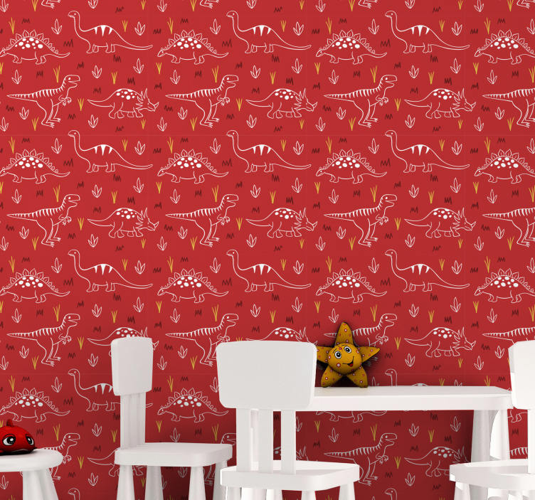 Tapeta dinozaury ilustracja dinozaura - TenStickers