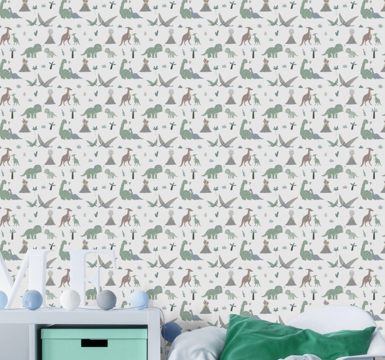 Tapeta dinozaury montaż dinozaura - TenStickers