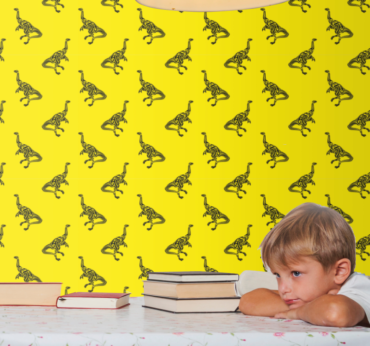 Tapeta dinozaury żółta przygoda - TenStickers