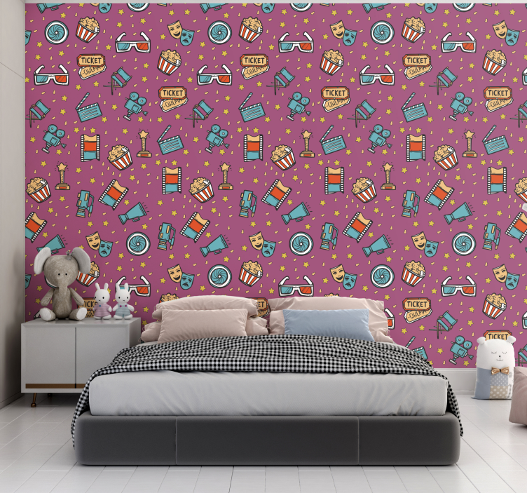 Tapeta dla dzieci wieczór filmowy - TenStickers