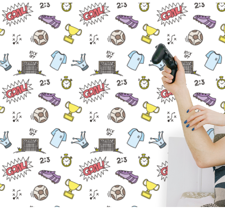 Tapeta dla dzieci motyw zabawy w piłkę nożną - TenStickers