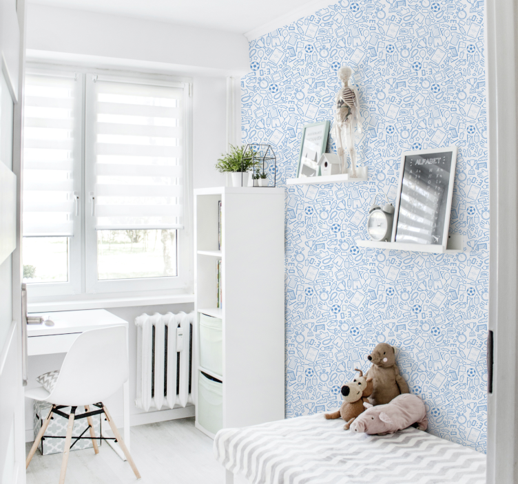 Tapeta dla dzieci sportowy wzór bazgrołów - TenStickers