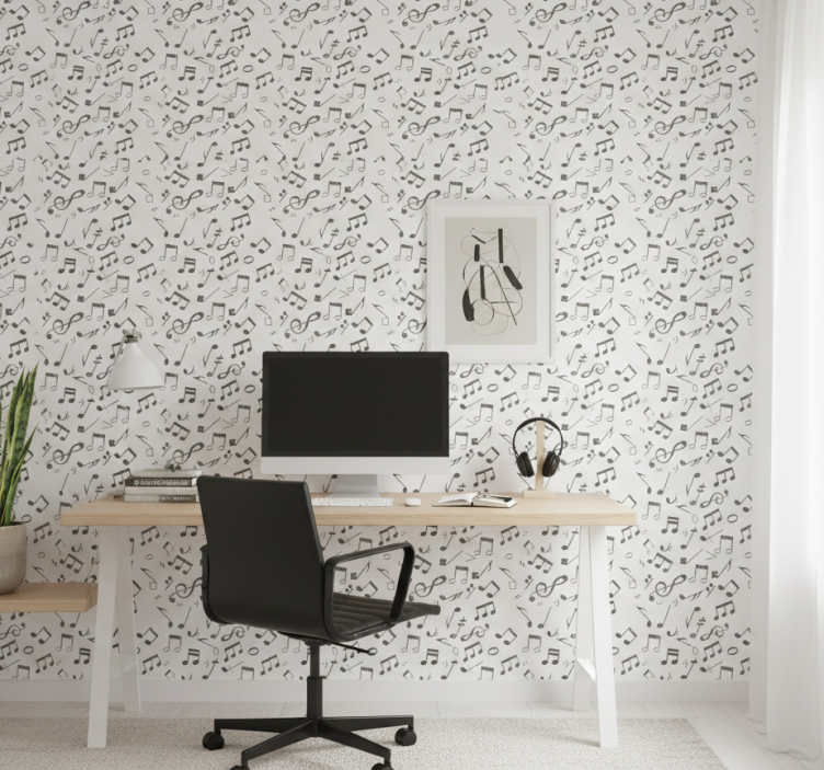 Tapeta do biura nuty muzyczne - TenStickers