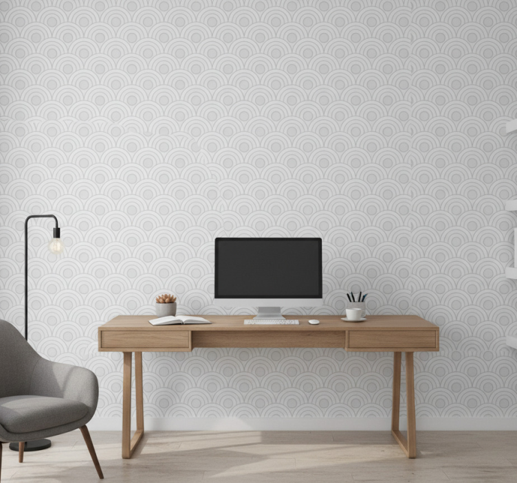 Tapeta do biura w jasnoszare łuski - TenStickers