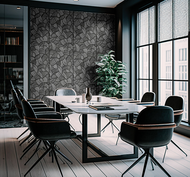 Tapeta do biura w zakrzywione paski - TenStickers