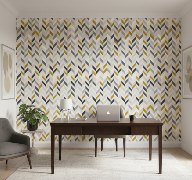 Tapeta do biura z kolorowymi geometrycznymi wzorami - TenStickers