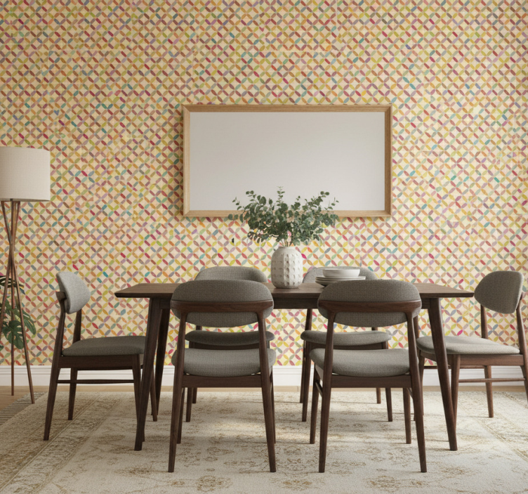 Tapeta do jadalni kolorowa geometria - TenStickers