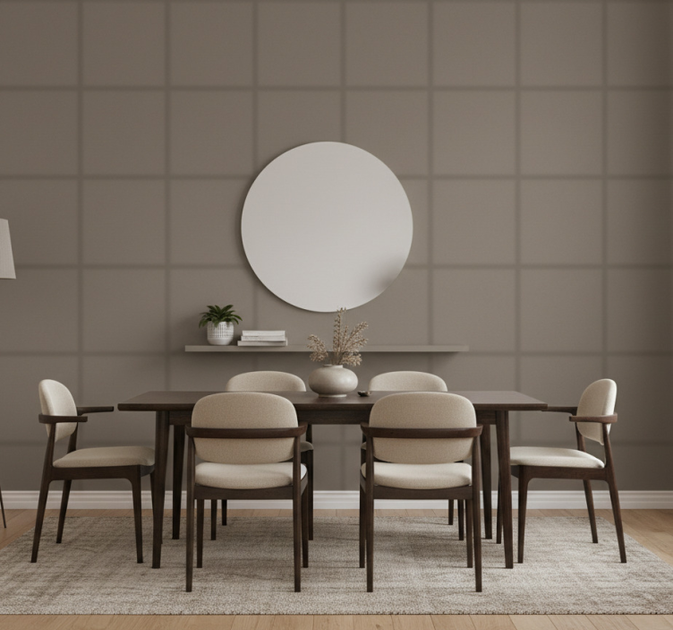 Tapeta do jadalni w chłodnym brązowym kolorze - TenStickers