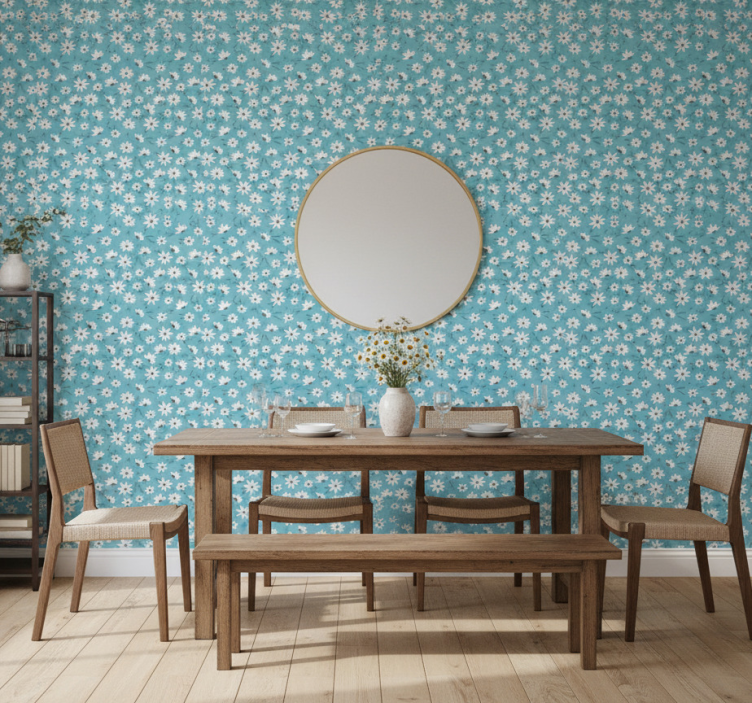 Tapeta do jadalni w motyw stokrotek - TenStickers