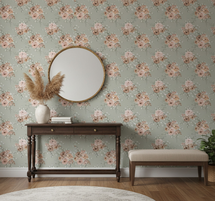 Tapeta do korytarza piękny beżowy układ - TenStickers