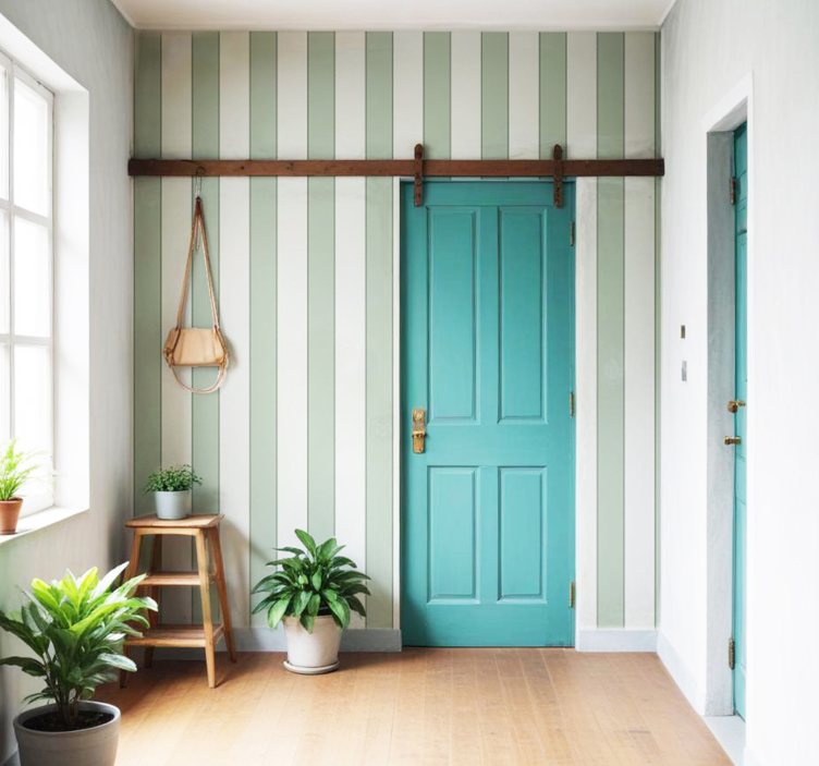 Tapeta do korytarza pionowe szare paski - TenStickers