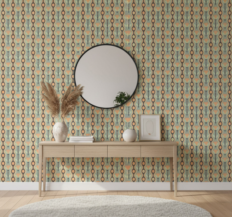 Tapeta do korytarza w abstrakcyjne kwiaty - TenStickers