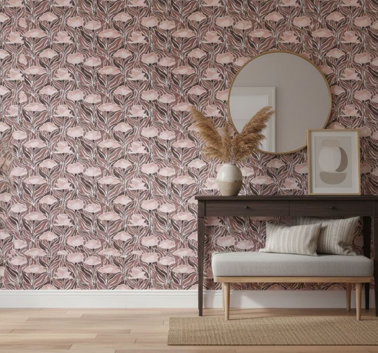 Tapeta do korytarza w eleganckie beżowe wzory - TenStickers