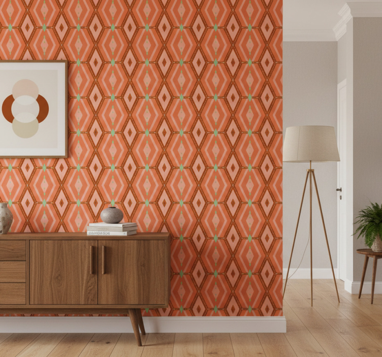 Tapeta do korytarza w geometryczne jesienne odcienie - TenStickers