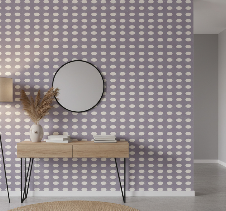 Tapeta do korytarza w geometryczne szare i fioletowe koła - TenStickers