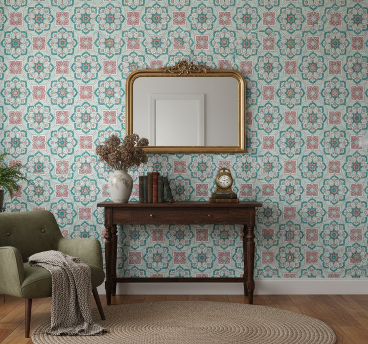 Tapeta do korytarza w stylu babcinym - TenStickers