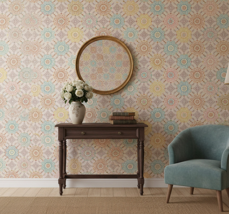 Tapeta do korytarza w stylu "granny chic" - TenStickers