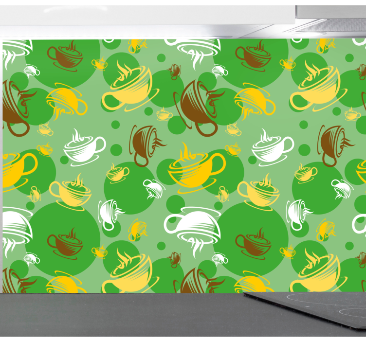 Tapeta do kuchni kolekcja filiżanek do kawy - TenStickers