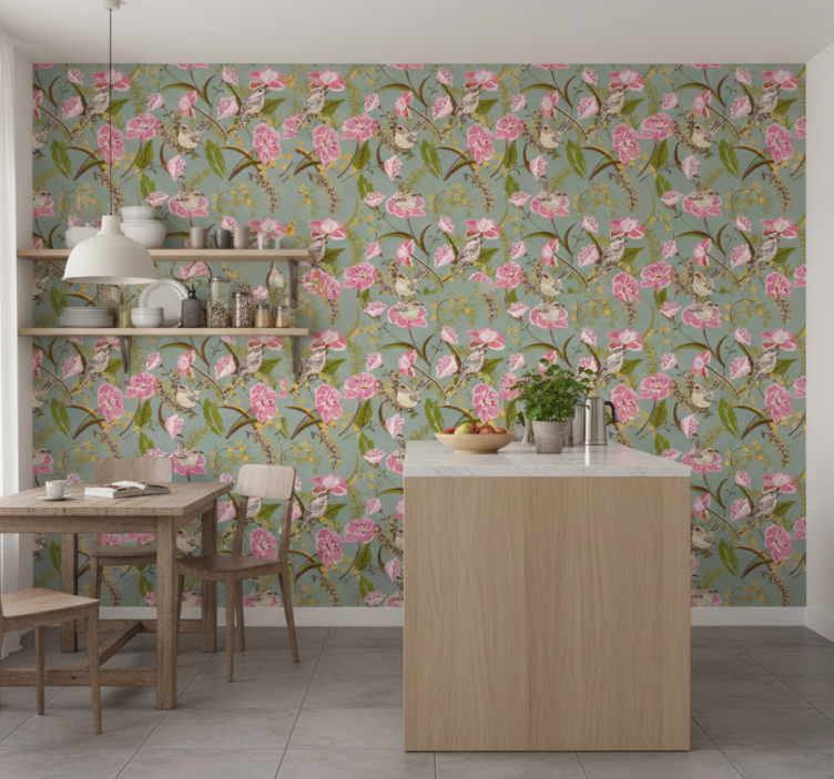 Tapeta do kuchni kwiaty - TenStickers