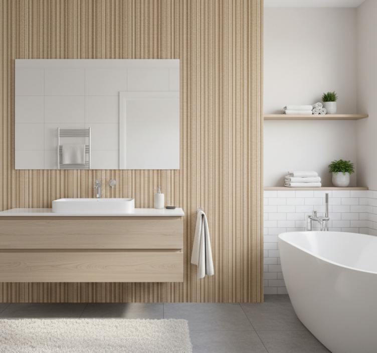 Tapeta do łazienki wzór neutralnej struktury - TenStickers