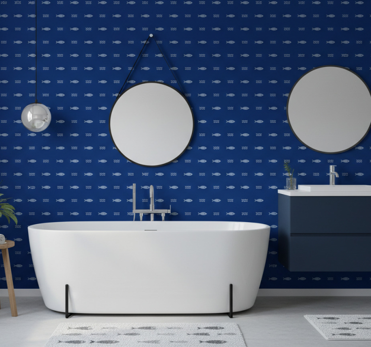 Tapeta do łazienki z motywem ryb - TenStickers