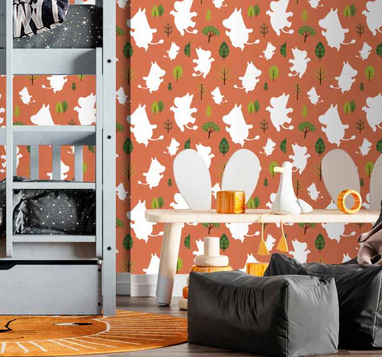 Tapeta dla dzieci Kolorowe muminki - TenStickers