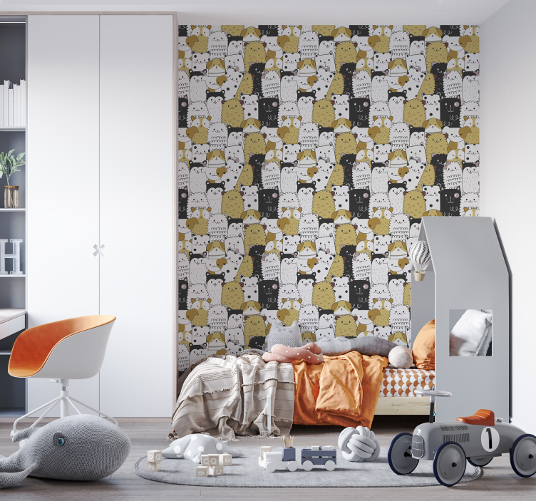 Tapeta dla dzieci wzór ładnych psów - TenStickers