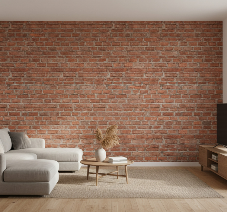 Tapeta do salonu cegła czerwona klasyczna - TenStickers
