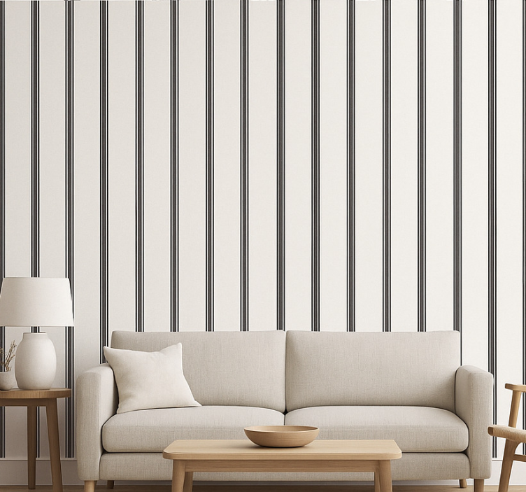 Tapeta do salonu czarna pasiasta - TenStickers