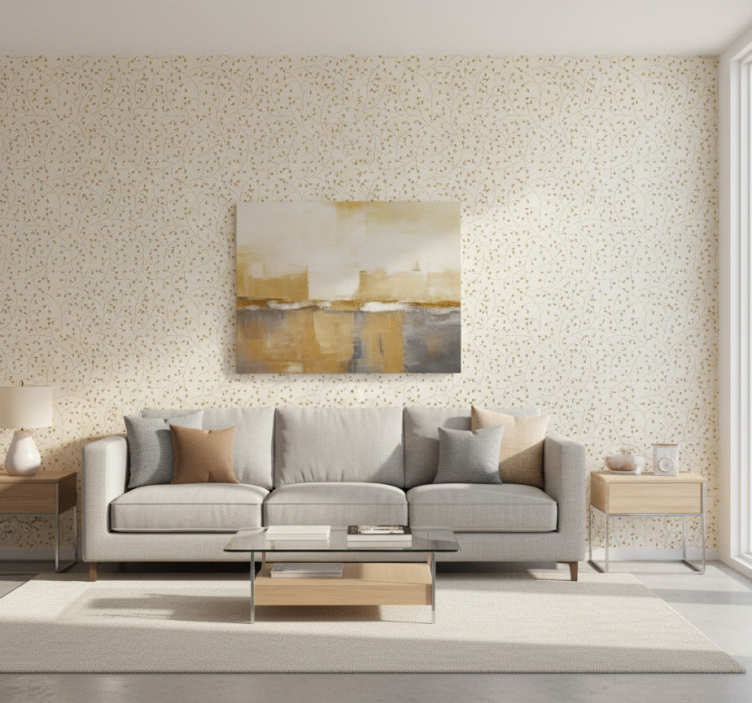 Tapeta do salonu geometryczna słońca - TenStickers