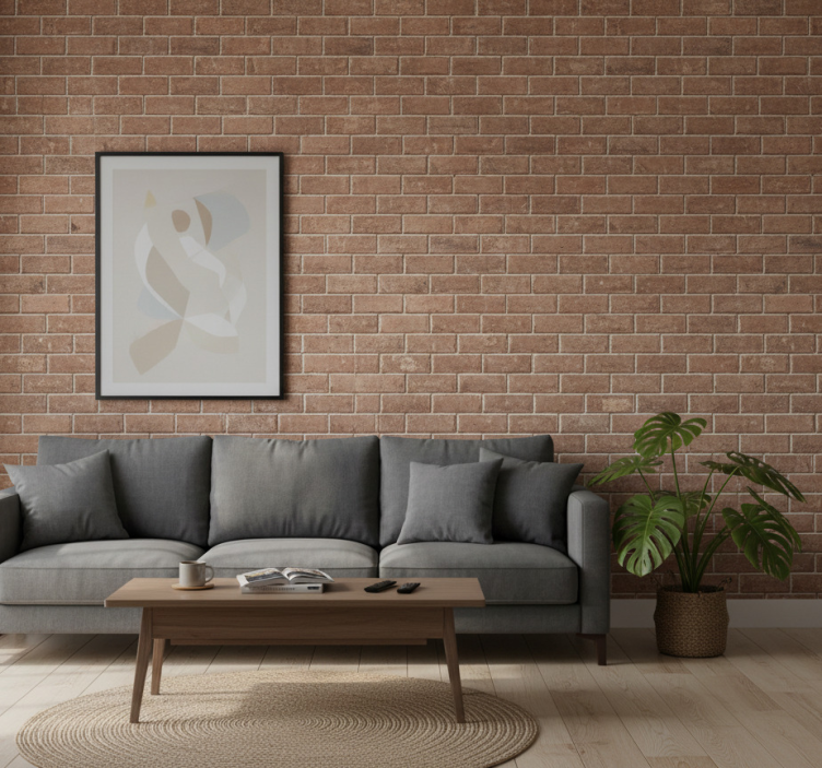 Tapeta do salonu iluzja cegły - TenStickers