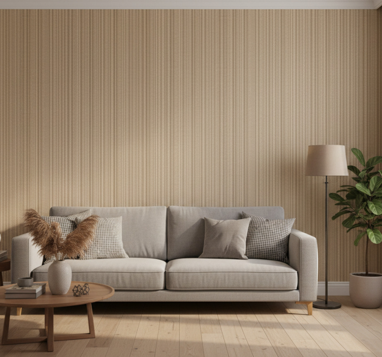 Tapeta do salonu imitacja naturalnych włókien - TenStickers