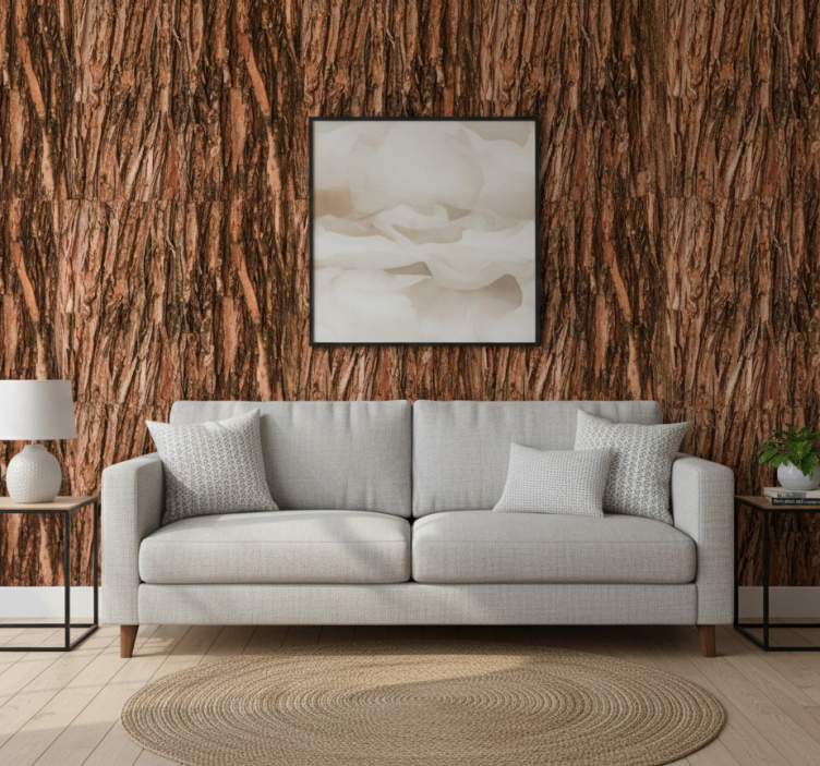 Tapeta do salonu kora drzewa - TenStickers