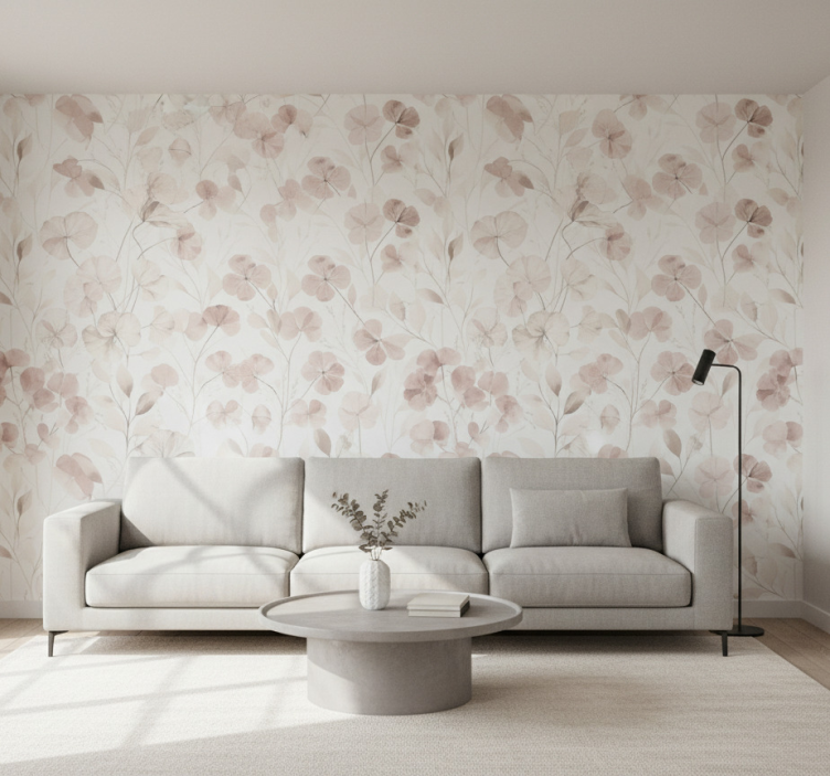 Tapeta do salonu kwiaty w akwareli - TenStickers