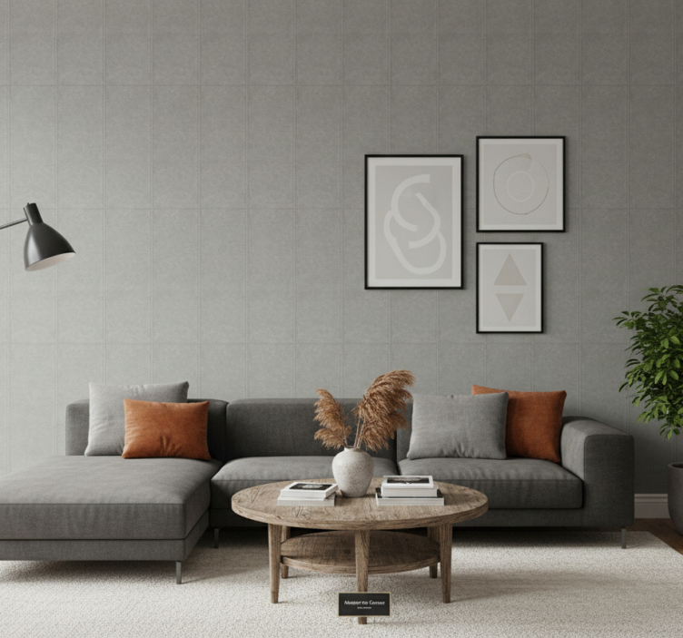 Tapeta do salonu nowoczesny szary beton - TenStickers