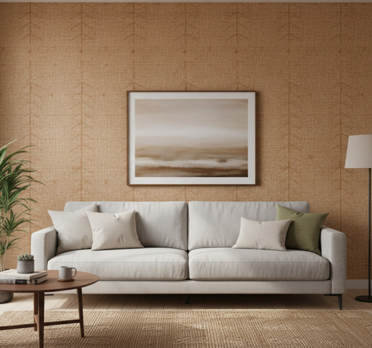 Tapeta do salonu o naturalnej teksturze - TenStickers