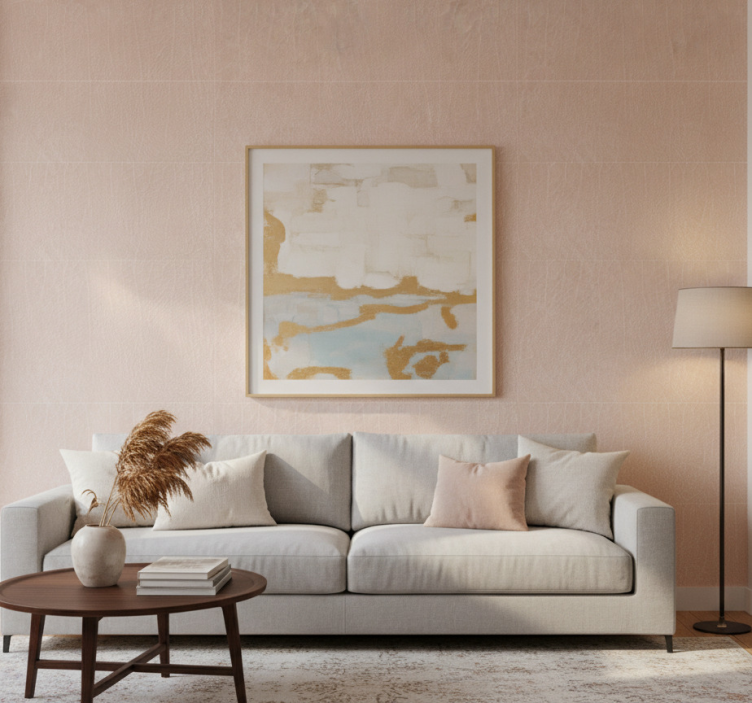 Tapeta do salonu o teksturowanej neutralnej powierzchni - TenStickers