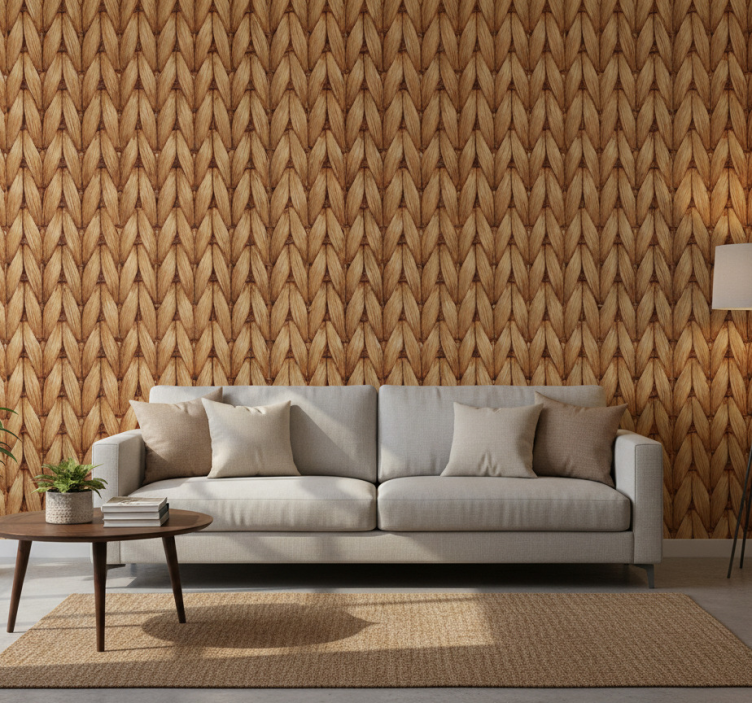 Tapeta do salonu pleciona mata naturalna - TenStickers