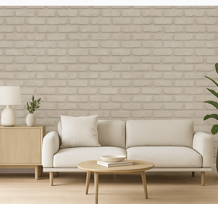 Tapeta do salonu stare jasne cegły - TenStickers