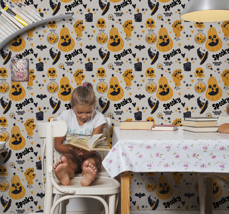 Tapeta Straszne dynie Halloween - TenStickers