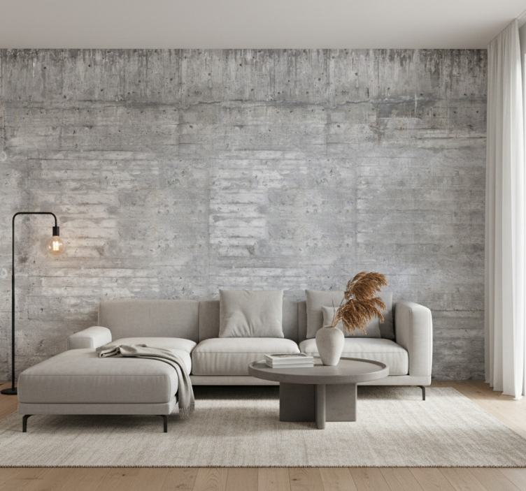 Tapeta do salonu surowy beton industrialny - TenStickers