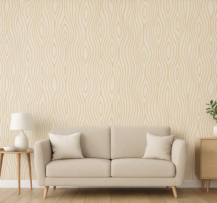 Tapeta do salonu w efekcie jasnego drewna - TenStickers