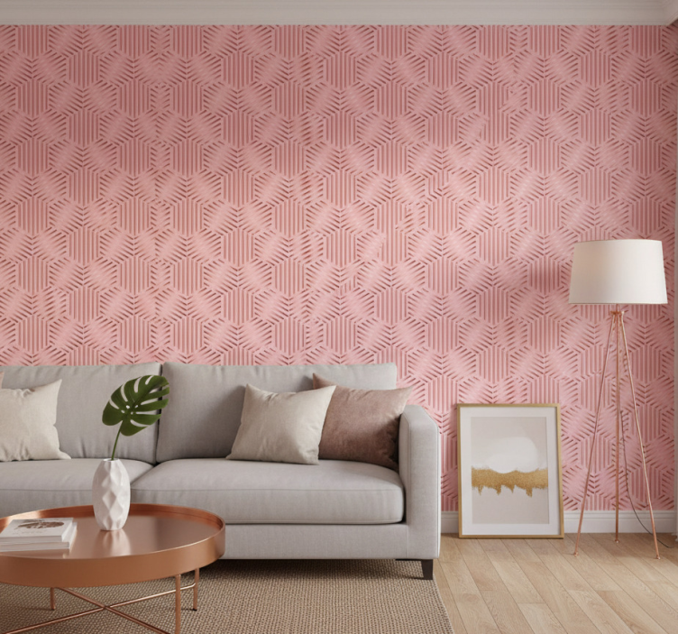 Tapeta do salonu w geometrycznym układzie - TenStickers