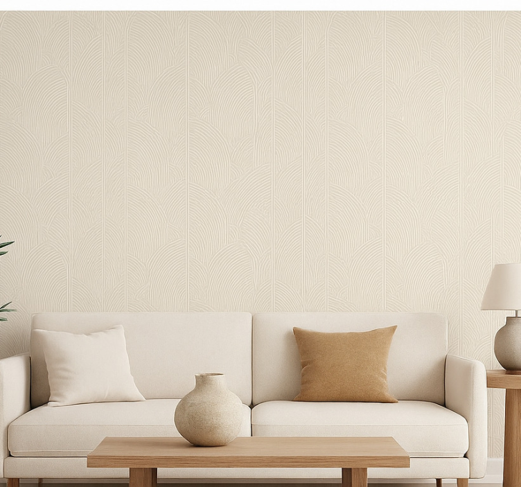 Tapeta do salonu w miękkie geometryczne łuki - TenStickers