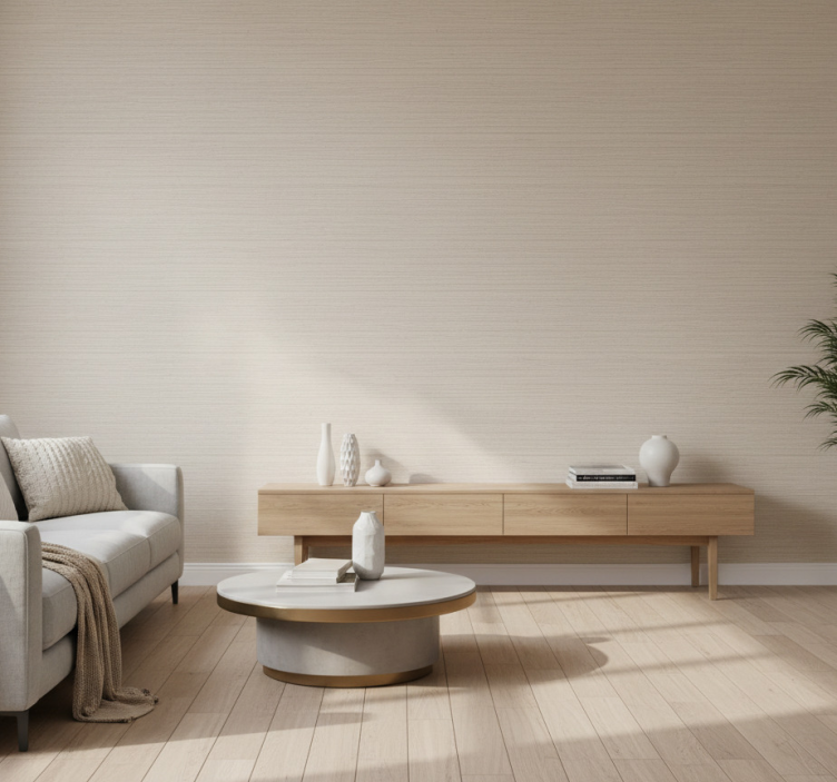 Tapeta do salonu w neutralnej fakturze trawy - TenStickers